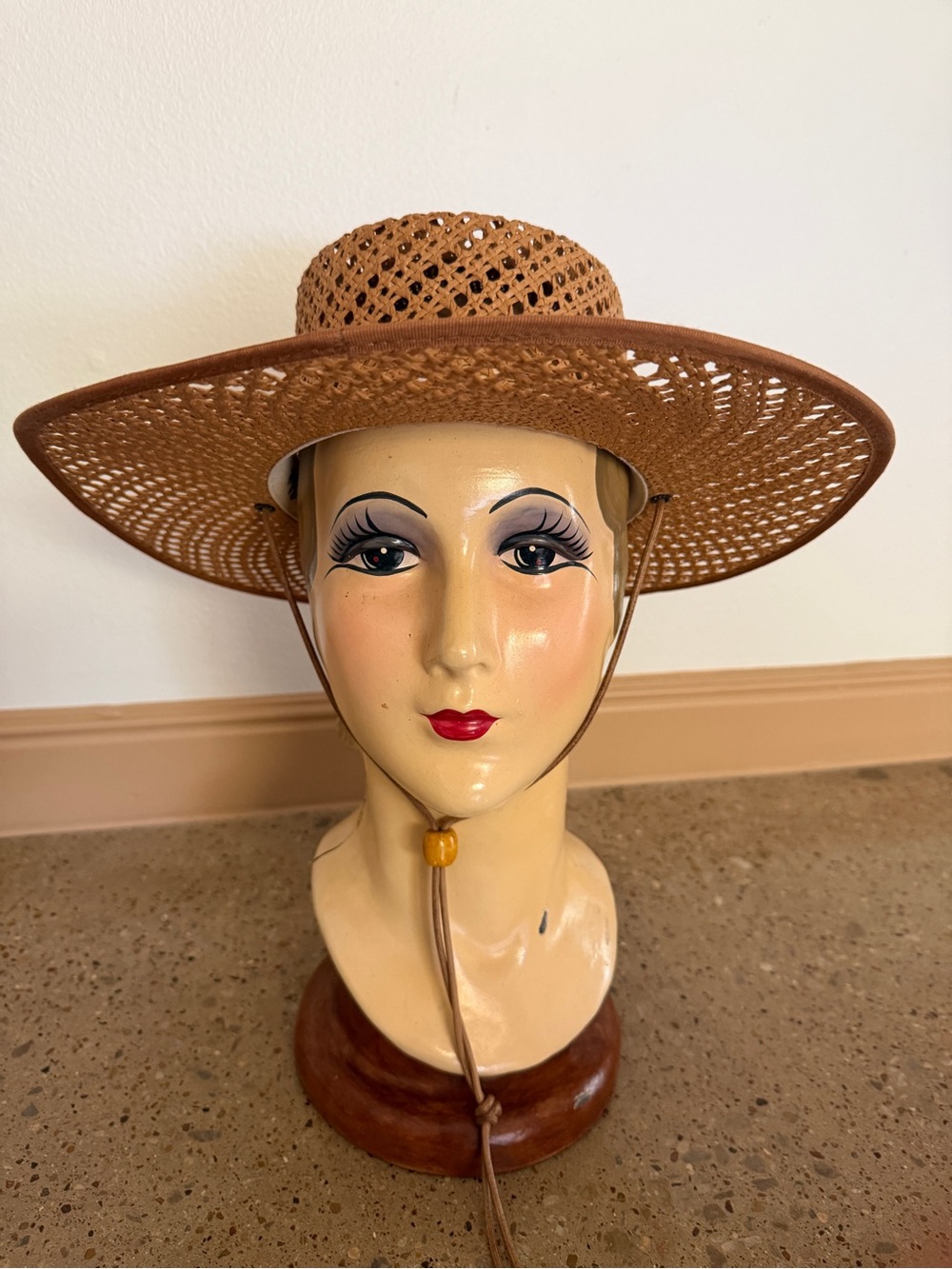 Lack of Color Raffia Wide Brim Sun Hat Natural Open Weave Chin Strap